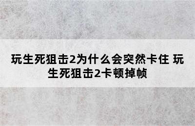 玩生死狙击2为什么会突然卡住 玩生死狙击2卡顿掉帧